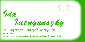 ida kutnyanszky business card